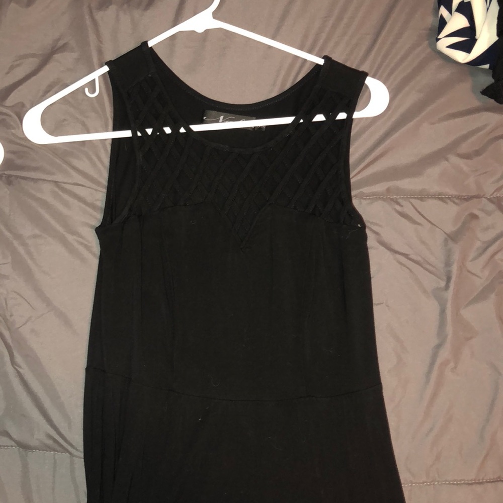 Black dress with front design